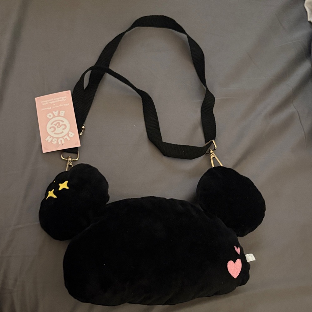 Black Plush Kids Bag- Disney Mickey Mouse